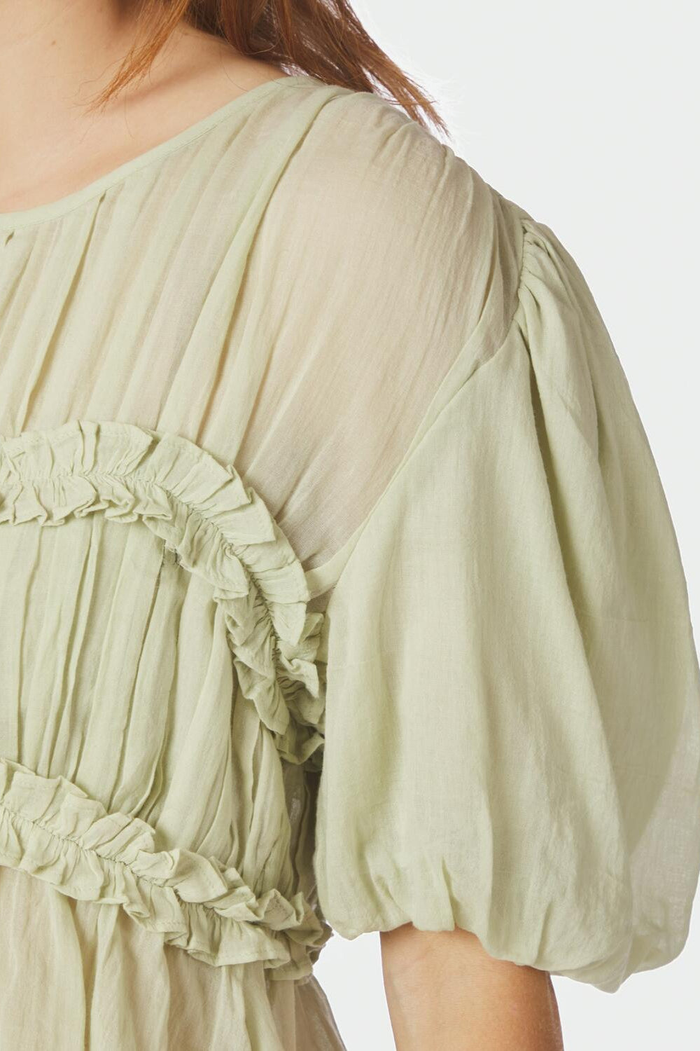 Kiril S Voile bluse - Pistachio